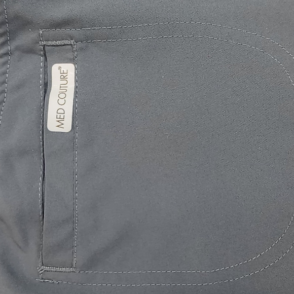 Med Couture Plus + One Women's Pewter Maturity Scrub Pants Size XS 4 Way Stretch - Picture 9 of 16